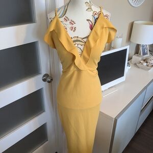 Revamped Golden V-Neck Dress